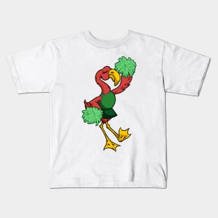 Cartoon Cheerleader Flamingo Kids T-Shirt